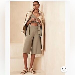 Banana Republic Womens Small 100% Cashmere Sweater Culottes Pants Ivory